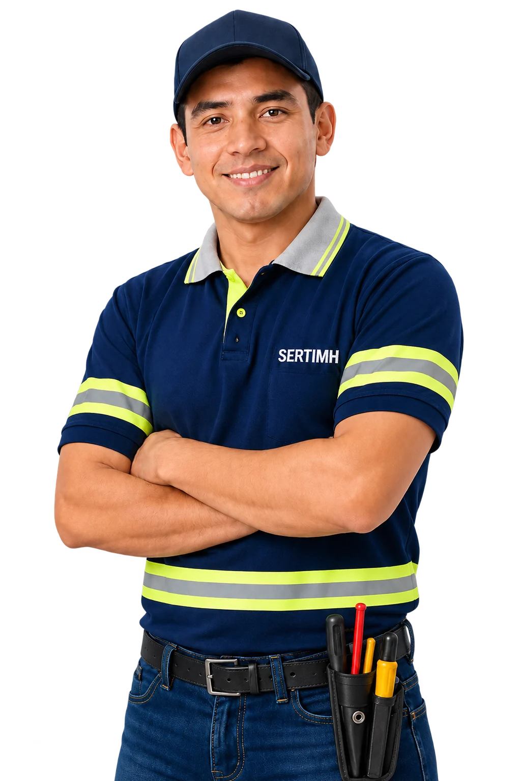 Imagen ilustrativa de un técnico con uniforme de SERTIMH y herramientas.